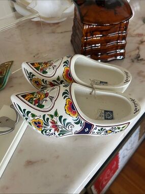 White Decorative Dutch Women's Clogs